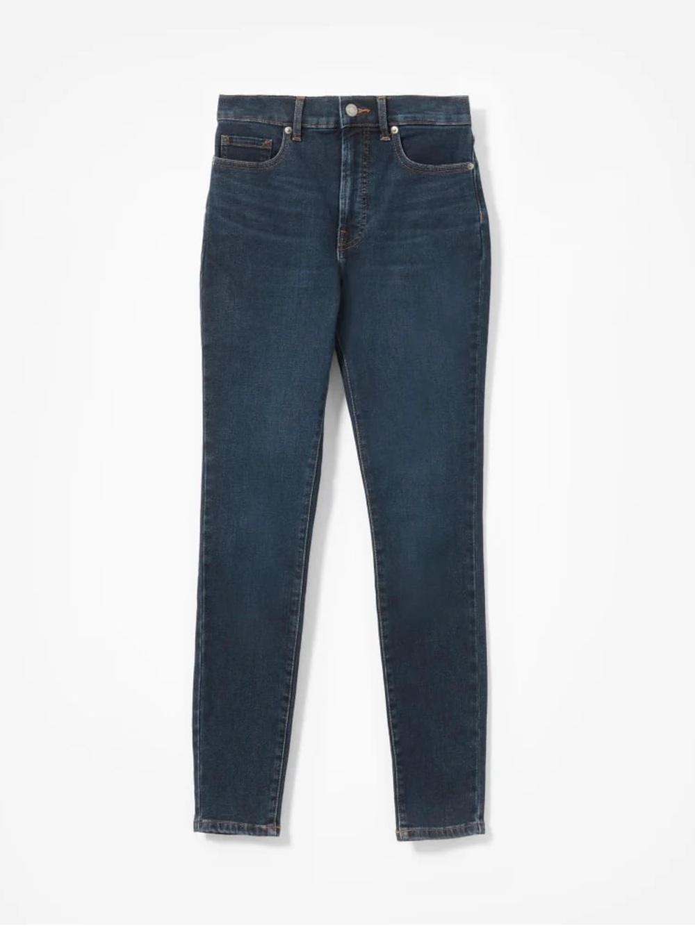 Everlane Authentic Stretch High Rise Skinny Classic Dark Blue Denim Jeans 27